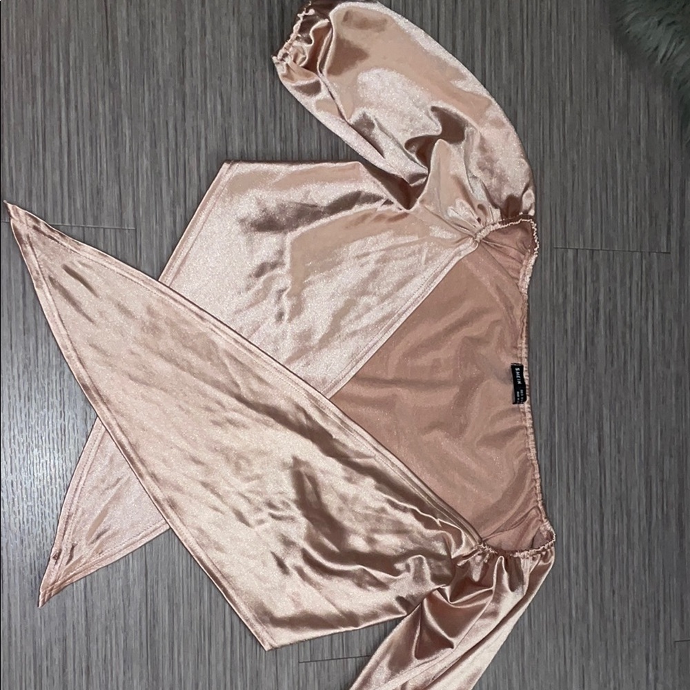 SHEIN Shimmering Blush Pink Blouse